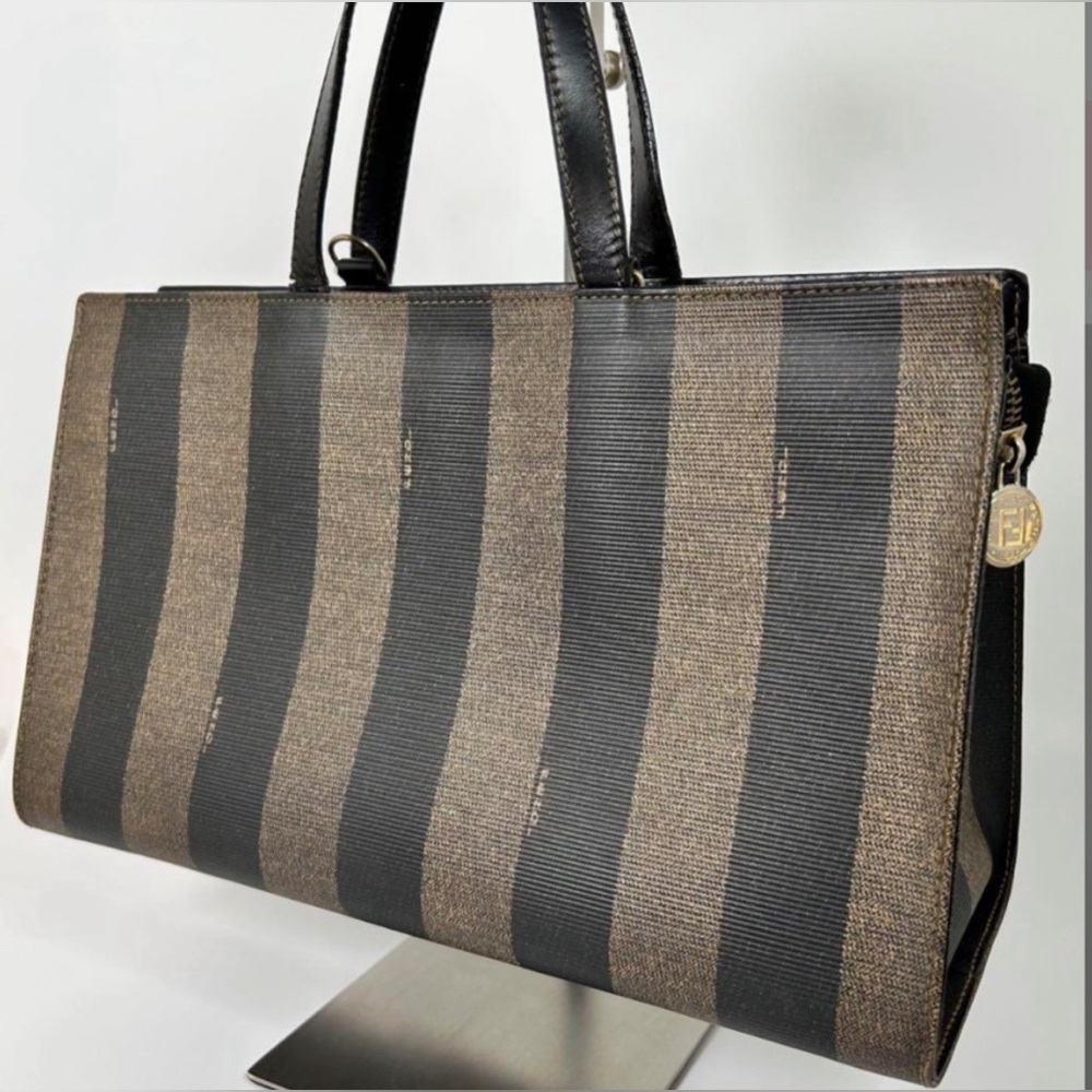 FENDI Roma Pequin Mini Tote Bag Vintage Including Entrupy COA - Picture 9 of 10